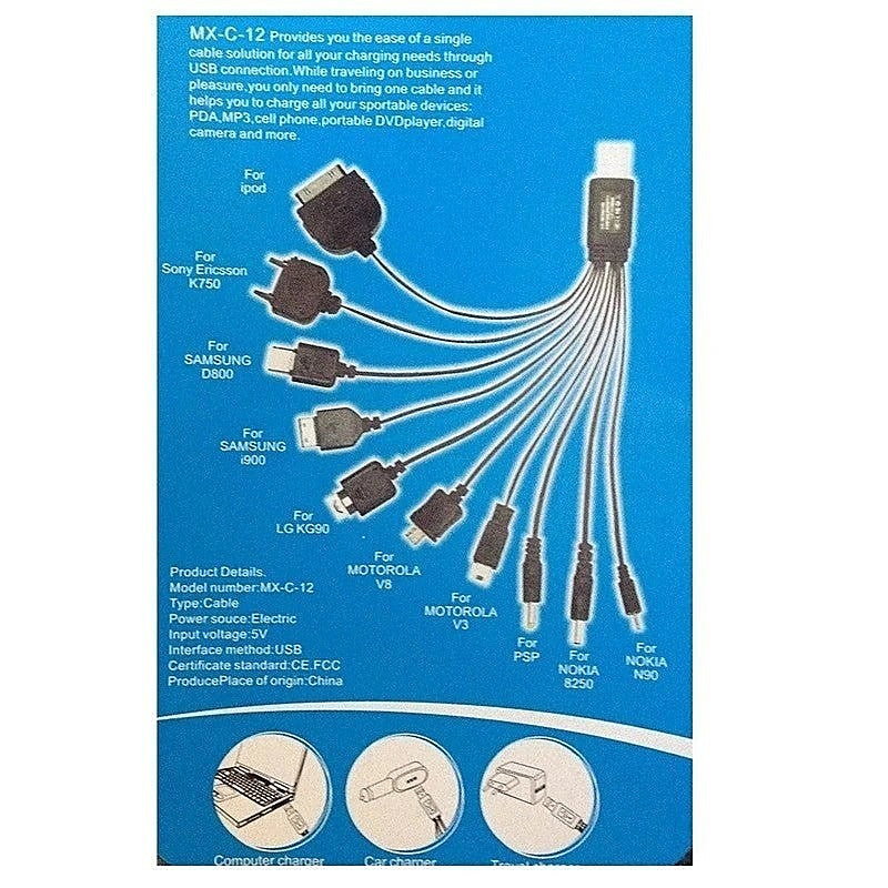 Premium USB Multiple Cable Charger by BDStyle - Vibrator Accessories