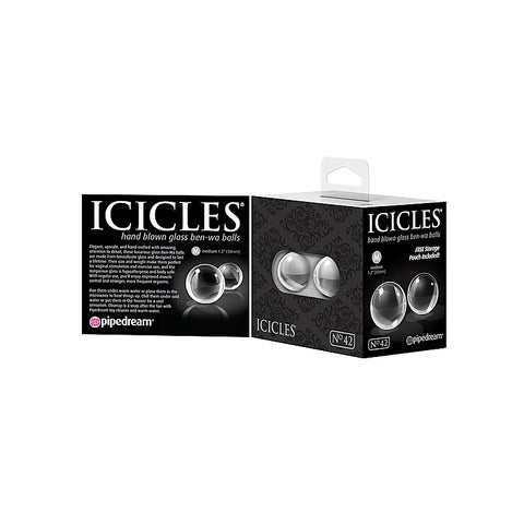 Icicles Medium Hand Blown Glass Ben-Wa Balls - Personal Massagers