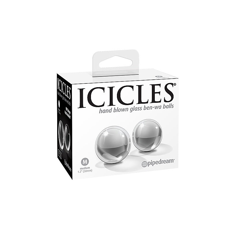 Icicles Medium Hand Blown Glass Ben-Wa Balls - Personal Massagers