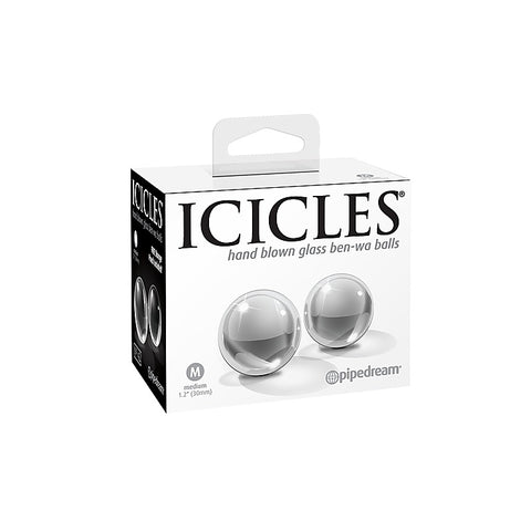 Icicles Medium Hand Blown Glass Ben-Wa Balls - Personal Massagers