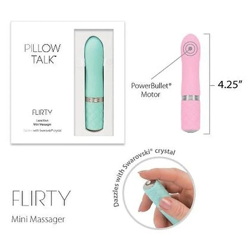 BMS Factory Pillow Talk Flirty Bullet Vibrator with Crystal Button Control - Personal Massagers