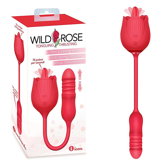 Wild Rose Lick & Thrust Clitoral Vibrator by Icon Brands - Clit Ticklers and Pulsators