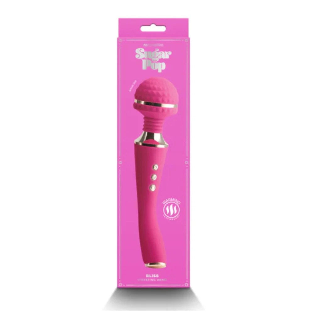 NS Novelties Sugar Pop Bliss Vibrating Body Wand Massager with Warming - - Body Wands