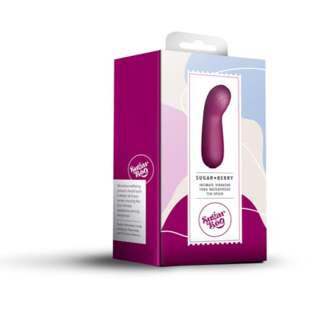 Rocks Off SugarBoo Sugar Berry G Spot Vibrator with Curved Tip Design - - Waterproof Vibrators
