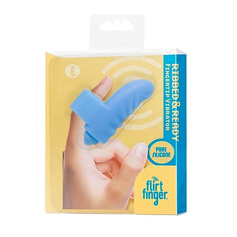 Flirt Finger Ribbed and Ready Adult Massager by Icon Brands - Finger and Tongue Vibrators