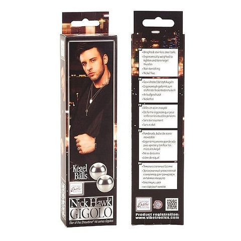 Nick Hawk Gigolo Kegel Balls by California Exotics - Metal Vibrators