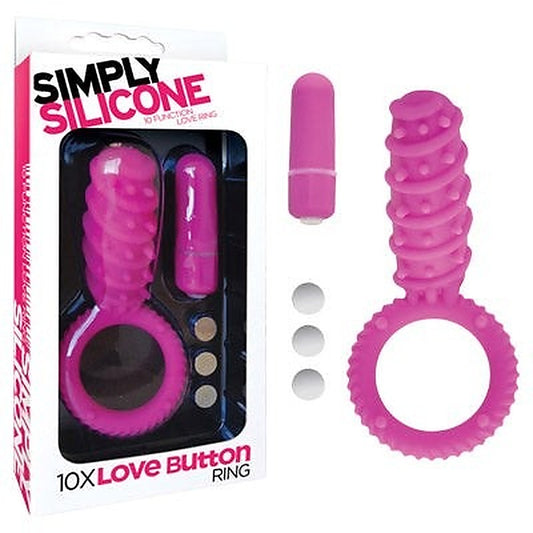 Simply Silicone 10X Love Button Cock Ring by Icon Brands - Cock Rings
