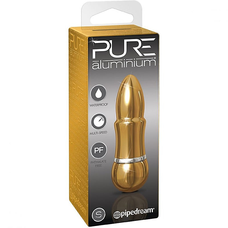 Pure Aluminium Gold Small Vibrating Bullet - Personal Massagers
