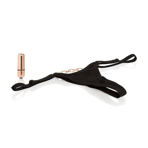 California Exotics Entice Crotchless Vibrating Panty Massager with Rose Gold - Remote Control Vibrators