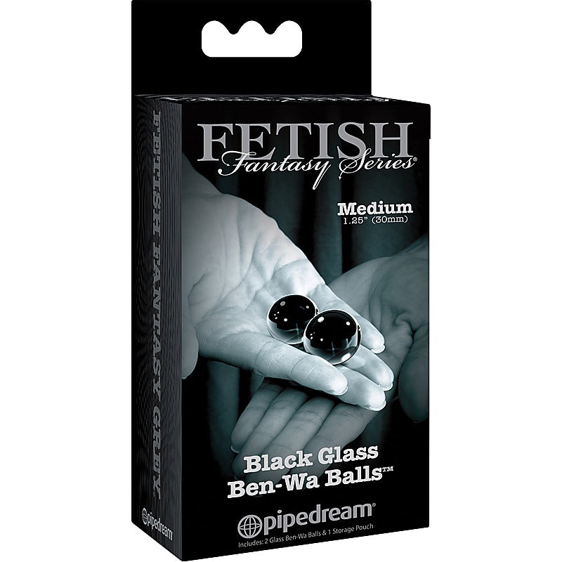 Fetish Fantasy Black Glass Ben Wa Balls Medium - Personal Massagers