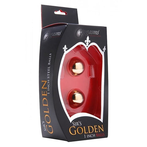 Sir's Gold Plated 1 Inch Kegel Balls by XR Brands - Love Eggs and Kegel Exercisers