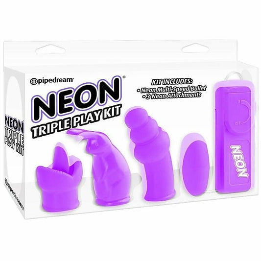 Neon Triple Play Adult Toys Kit Purple by Pipedream Products - Sex Kits