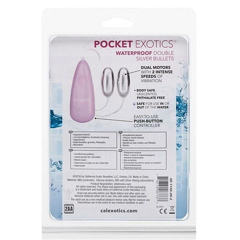 Pocket Exotics Waterproof Double Silver Bullet - Waterproof Vibrators