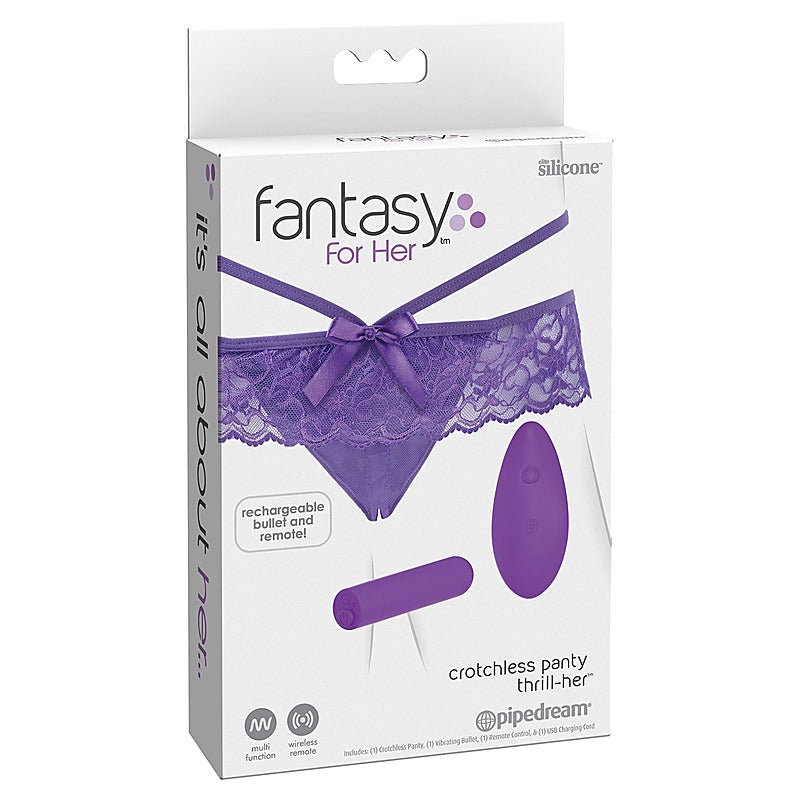 Pipedream Products Fantasy for Her Crotchless Panty Thrill Her Vibrator - Remote Control Vibrators