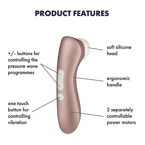 Pro 2+ Air Pulse Vibrating Clitoral Stimulator By Satisfyer - Clit Ticklers and Pulsators
