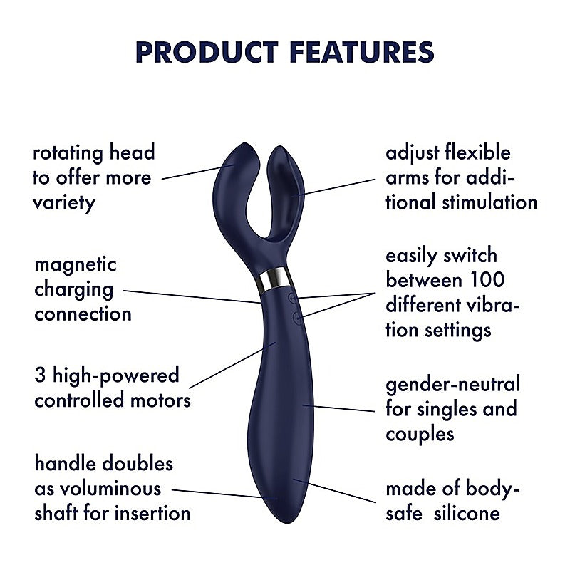 Endless Fun Silicone Vibrating Couples Toy by Satisfyer - Clit Ticklers and Pulsators