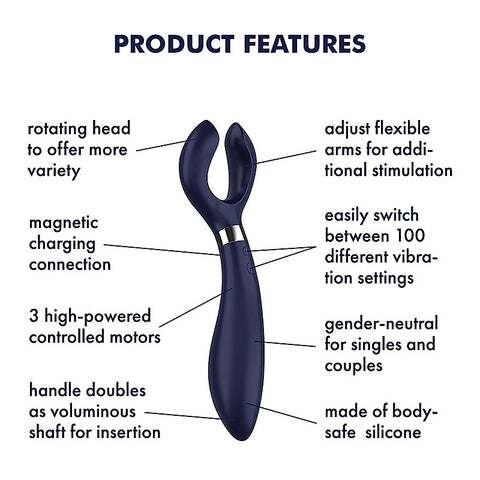 Endless Fun Silicone Vibrating Couples Toy by Satisfyer - Clit Ticklers and Pulsators