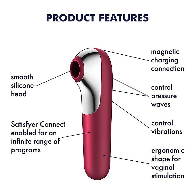 Dual Love Air Pulse Multi Functions Clitoral Massager - Clit Ticklers and Pulsators