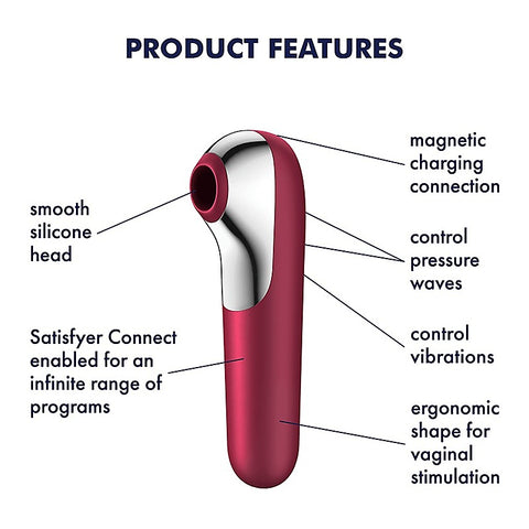 Dual Love Air Pulse Multi Functions Clitoral Massager - Clit Ticklers and Pulsators