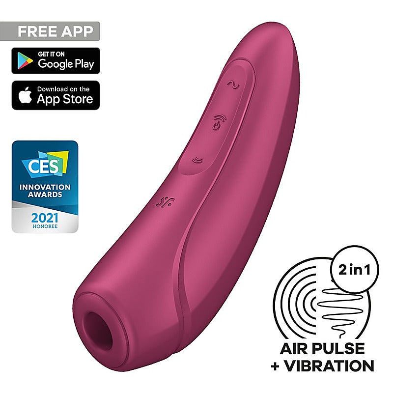 Curvy 1+ App Controlled Air Pulse Vibrating Clitoral - Clit Ticklers and Pulsators