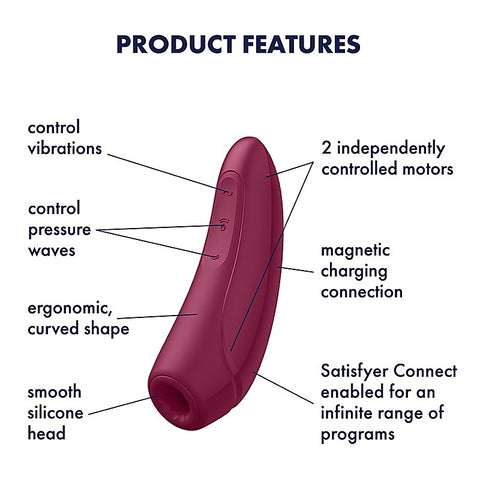 Curvy 1+ App Controlled Air Pulse Vibrating Clitoral - Clit Ticklers and Pulsators