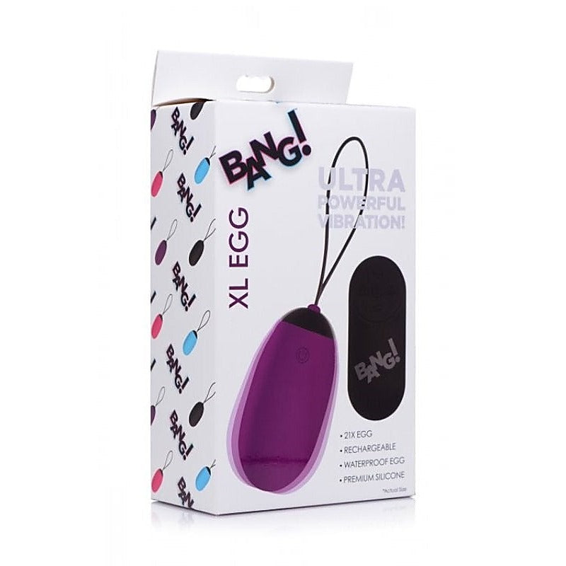Bang! XL Silicone Vibrating Egg by XR Brands - Steel Sex Toys