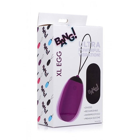 Bang! XL Silicone Vibrating Egg by XR Brands - Steel Sex Toys