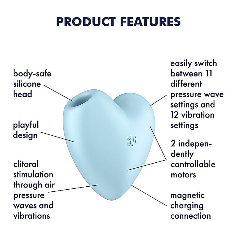 Cutie Heart 12 Functions USB Rechargeable Clitoral Vibrator - Clit Ticklers and Pulsators