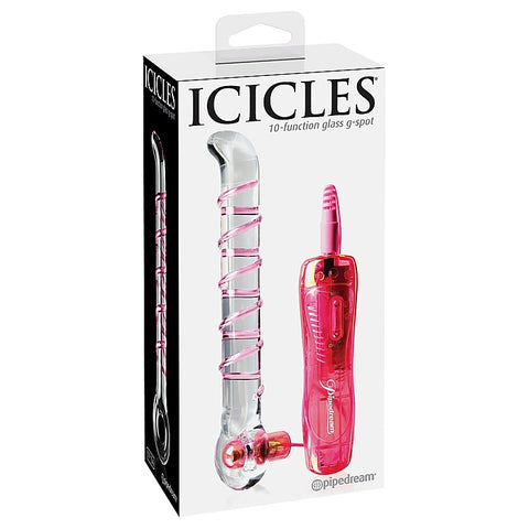 Icicles No. 04 10 Functions Glass G Spot Wand - Glass Sex Toys