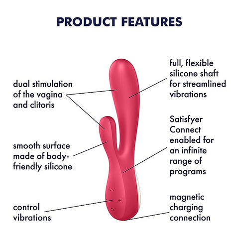 Mono Flex App Connected Multi Functions Rabbit Vibrator - Body Wands