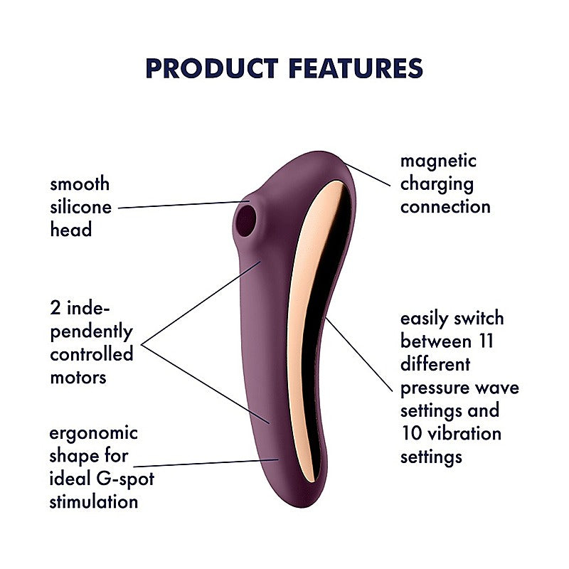 Dual Kiss Double Sided Air Pulse Clitoral Vibrator - Clit Ticklers and Pulsators