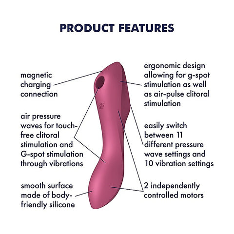 Curvy Trinity 3 Waterproof Silicone Clitoral Massager - G-Spot Vibrators