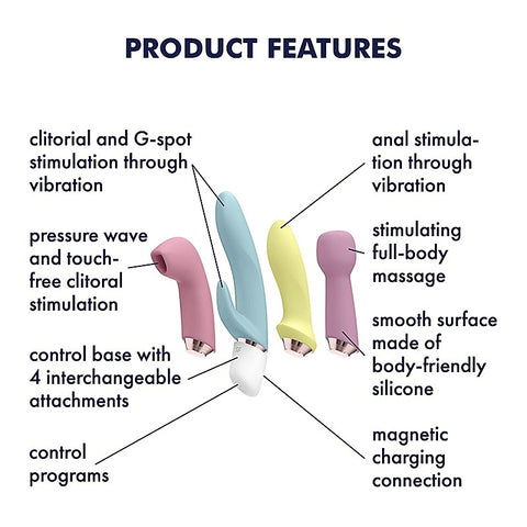 Marvelous Four Silicone Vibrator Set by Satisfyer - Rabbit Vibrators