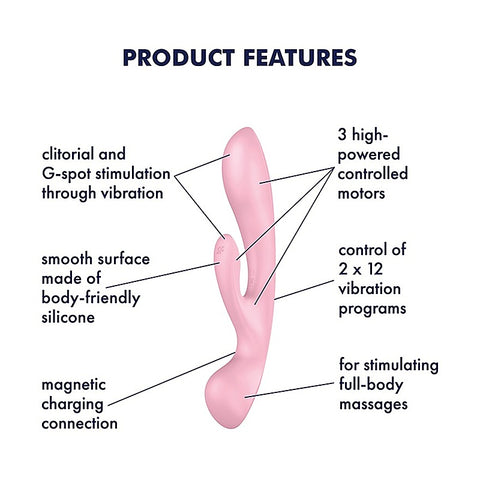 Triple Oh Massager and Rabbit Vibrator by Satisfyer - Personal Massagers