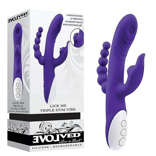 Lick Me Triple Stim Vibrator by Evolved - Rabbit Vibrators