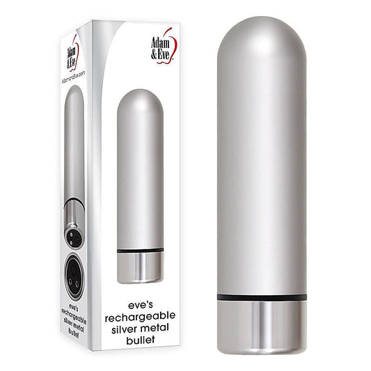 Rechargeable Silver Metal Bullet by Adam & Eve Sextoys - Bullet Vibrators