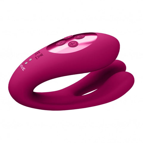 Shots Toys Yoko Triple Action Vibrator Dual Prongs with Clitoral Wave - Clit Ticklers and Pulsators