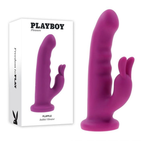 Evolved Playboy Pleasure FLUFFLE G Spot Rabbit Vibrator with Twirling Shaft - Rabbit Vibrators