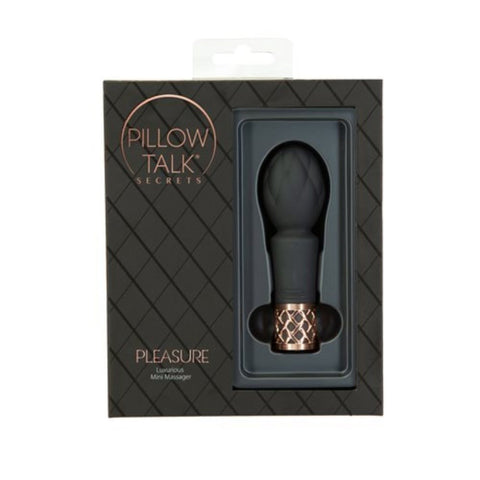 BMS Factory Pillow Talk Secrets Pleasure Mini Wand Massager Rose Gold Vibrator - Body Wands