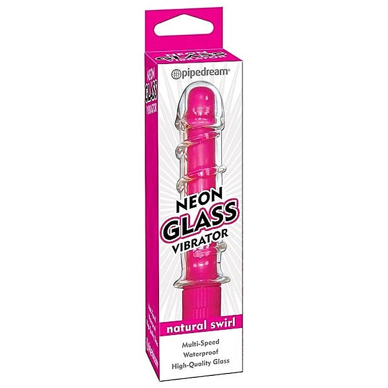 Neon Glass Adult Vibrator Twirl by Pipedream Products - Glass Sex Toys