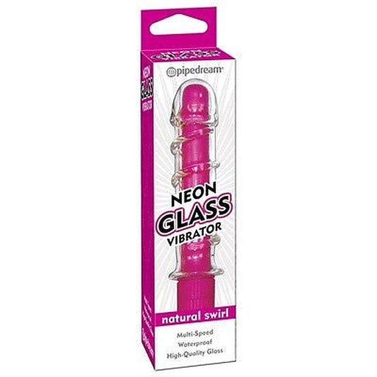 Neon Glass Natural Swirl G Spot Massager by Pipedream - Glass Sex Toys