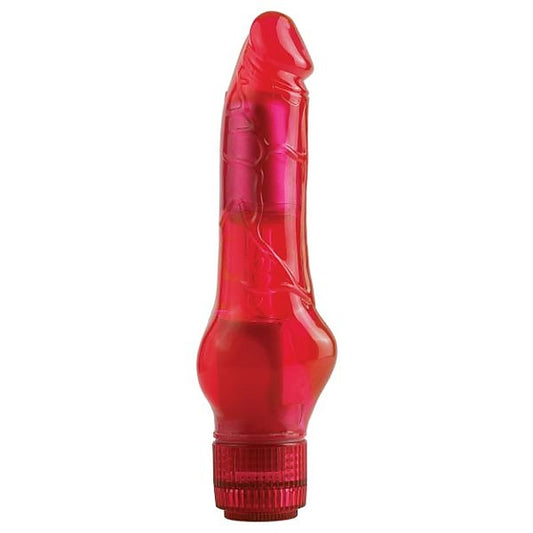 Juicy Jewels Cherry Shimmer Vibrating Dildo by Pipedream - Waterproof Vibrators