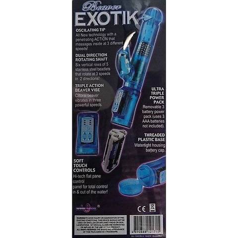 Seven Creations Exotik Beaver Vibrator with Dual Stimulation Design - Rabbit Vibrators