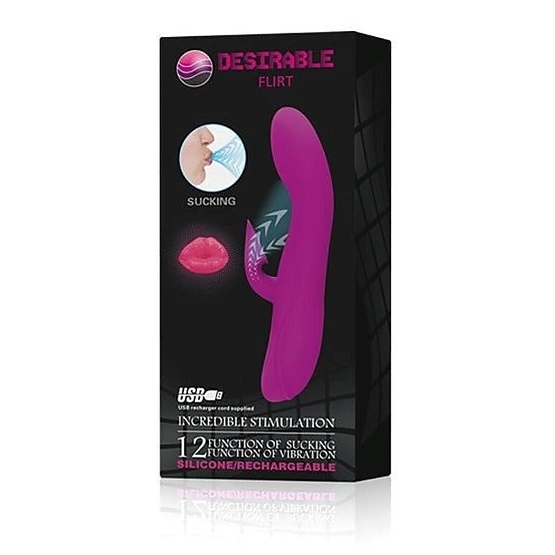 Baile Desirable Flirt Dual Function G Spot Vibrator and Sucker with Clitoral Suction - Rabbit Vibrators