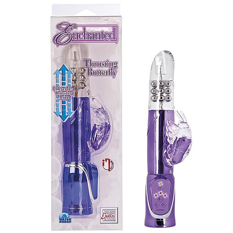 California Exotics Enchanted Thrusting Butterfly Rabbit Vibrator - Rabbit Vibrators