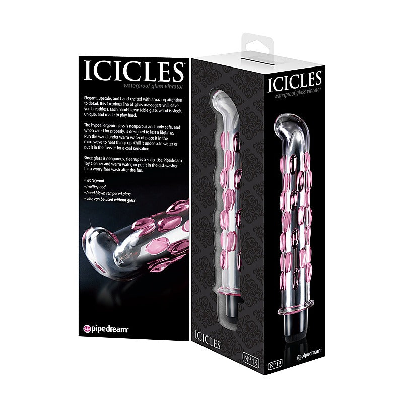 Icicles No. 19 Waterproof Glass Vibrator by Pipedream - Waterproof Vibrators