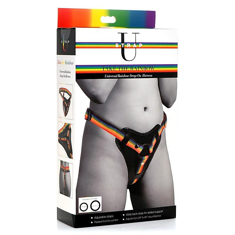 Vibrant Rainbow Strap-On Harness by XR Brands - Strap On Sextoys