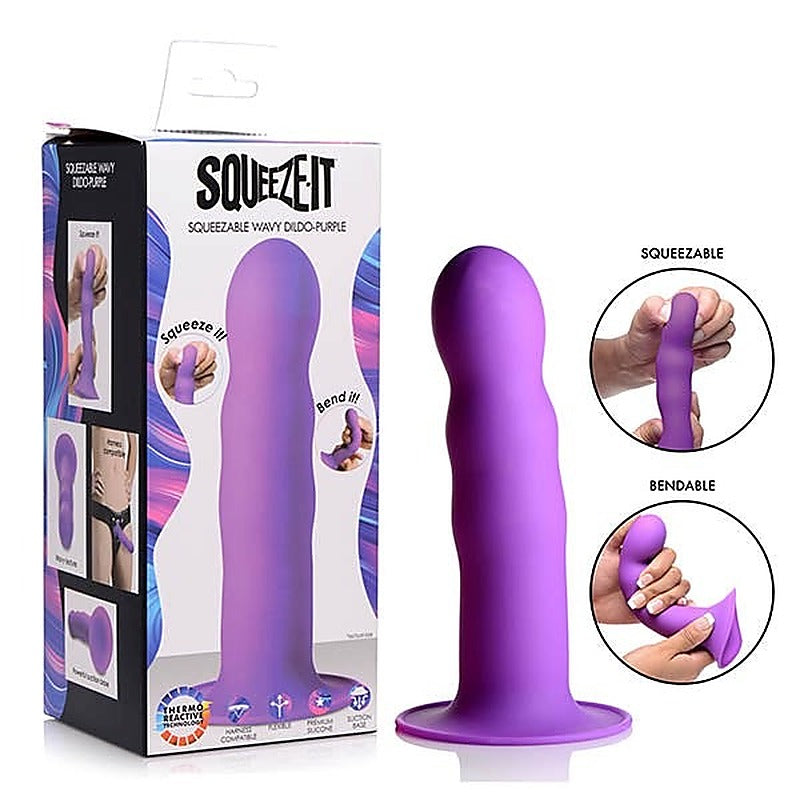 Premium Squeeze-It Wavy Dildo by XR Brands - Realistic Dildos