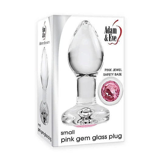 Pink Gem Glass Plug by Adam & Eve Sextoys - Butt Plugs