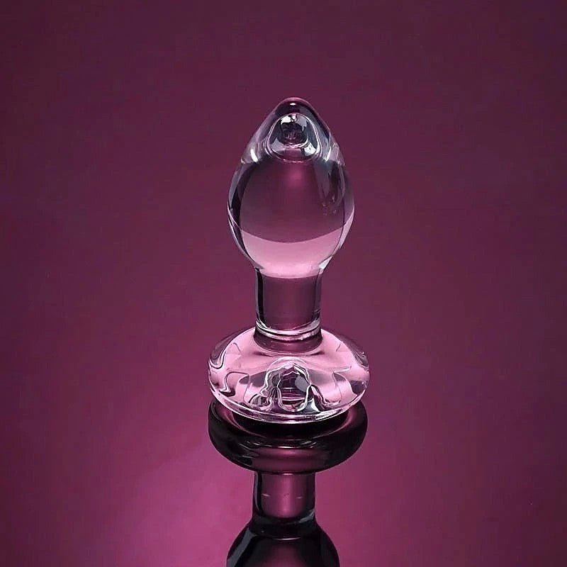 Pink Gem Glass Plug by Adam & Eve Sextoys - Butt Plugs